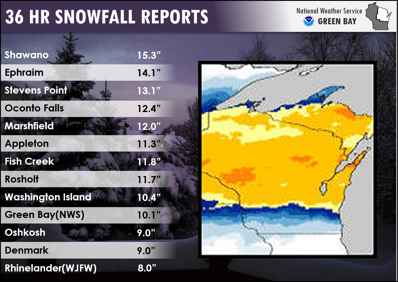 Long Duration Winter Storm Brings Heavy Snow Over Northeast Wisconsin